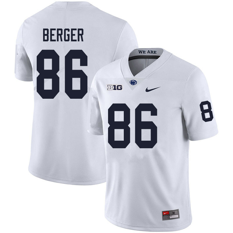 Men #86 Alec Berger Penn State Nittany Lions College Football Jerseys Sale-White